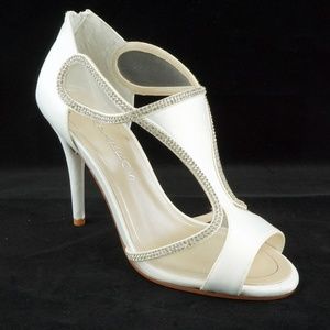 Caparros Women's Jessica Open Toe Ivory Sateen